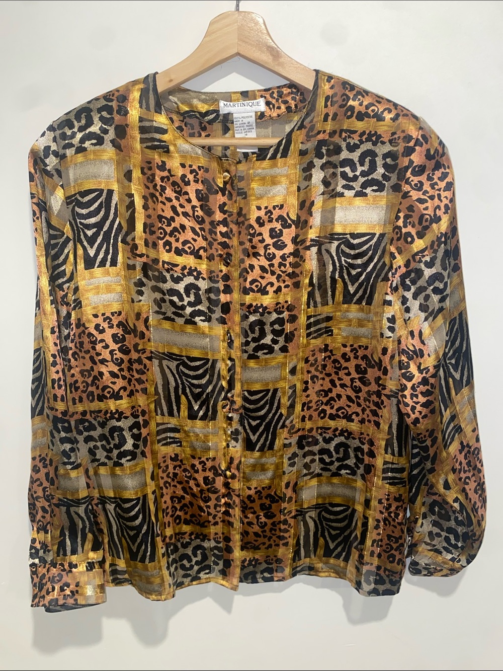 Martinique Leopard Print Blouse Size 10